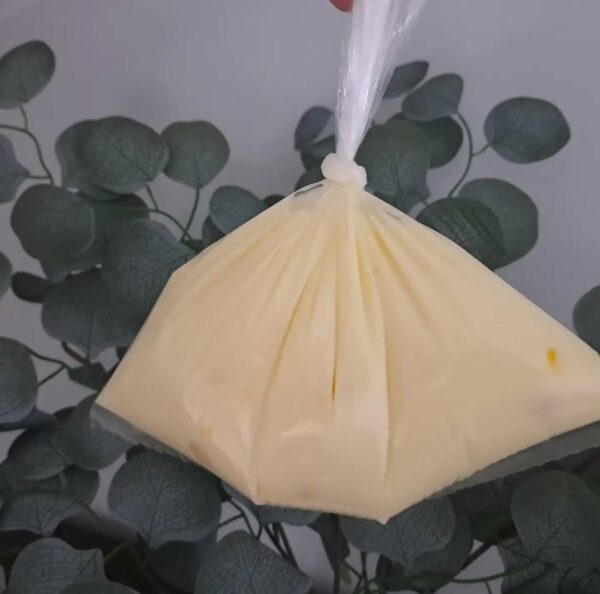 yogurt de coco/piña en su presentacion de bolsa