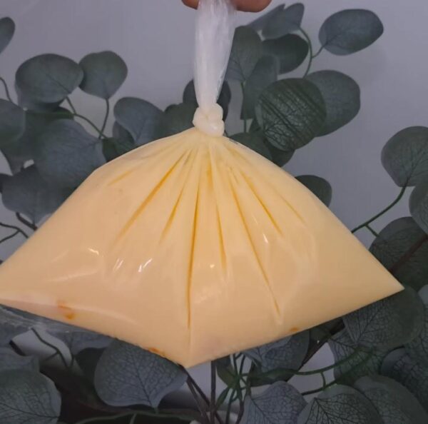 yogurt de mango en su presentacion de bolsa